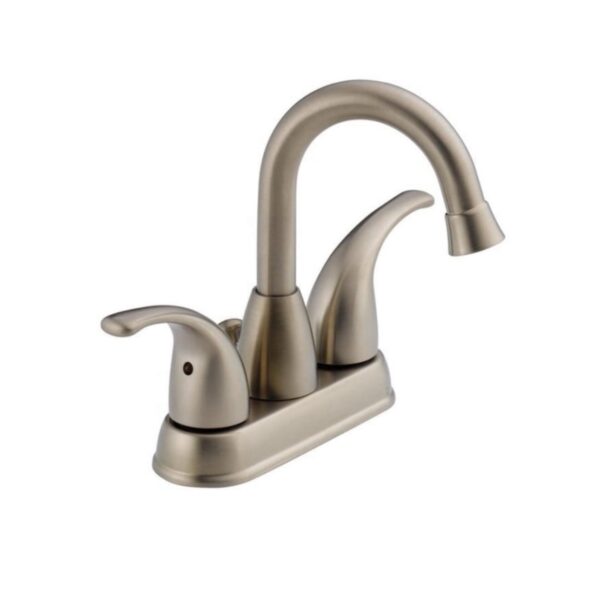 Peerless Two Handle Centerset Bathroom Sink Faucet in Brushed Nickel, P99694LF-BN-ECO