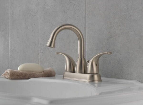 Peerless Two Handle Centerset Bathroom Sink Faucet in Brushed Nickel, P99694LF-BN-ECO - Image 2