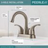 Peerless Two Handle Centerset Bathroom Sink Faucet in Brushed Nickel, P99694LF-BN-ECO - Image 3