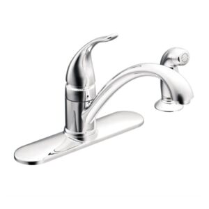 Moen Torrance Chrome Single Handle Low-arc Kitchen Faucet with Sprayer included