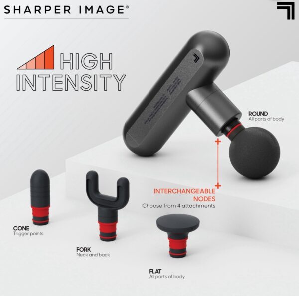 Sharper Image® Powerboost Move® Deep Tissue Portable Full Body Percussion Massage Gun, Gray - Image 3