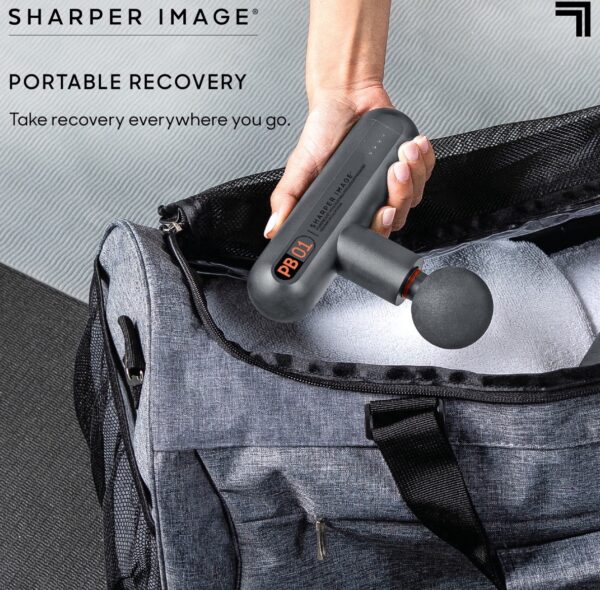Sharper Image® Powerboost Move® Deep Tissue Portable Full Body Percussion Massage Gun, Gray - Image 8