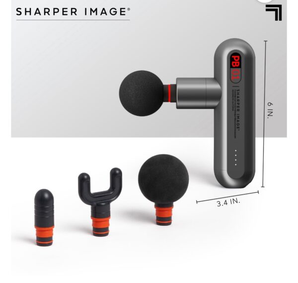 Sharper Image® Powerboost Move® Deep Tissue Portable Full Body Percussion Massage Gun, Gray - Image 9