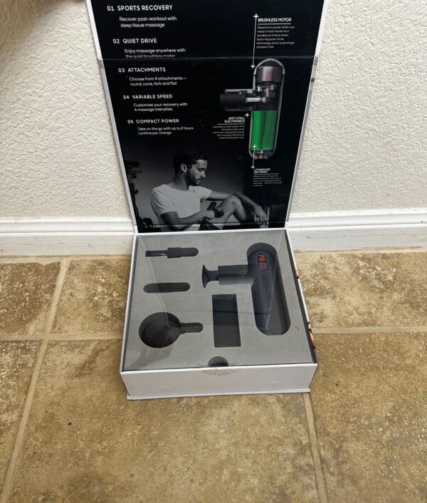 Sharper Image® Powerboost Move® Deep Tissue Portable Full Body Percussion Massage Gun, Gray - Image 12