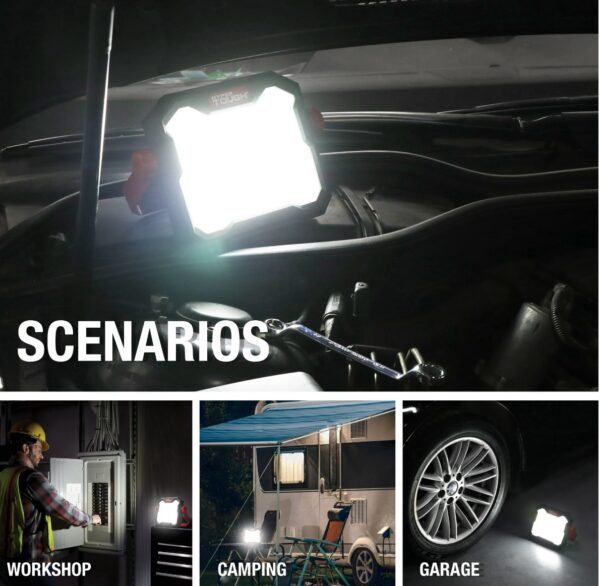 Hyper Tough 50W LED 5000 Lumen Rechargeable Free Standing Light, Handheld Portable Work Light - Image 8