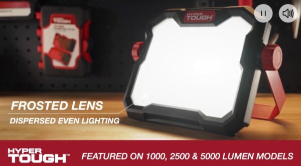 Hyper Tough 50W LED 5000 Lumen Rechargeable Free Standing Light, Handheld Portable Work Light - Image 9