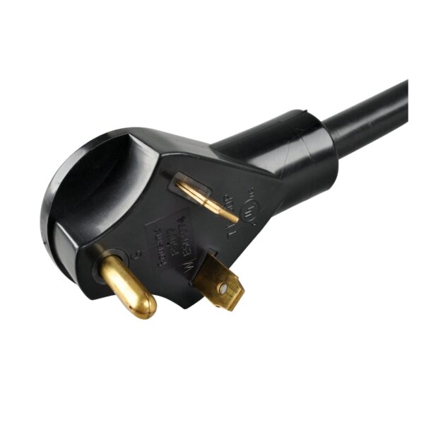 Auto Drive 14/3 STW 30 to 15-Amp Universal RV Adapter Extension Cord with Lighted End, 1.5ft, Black - Image 3