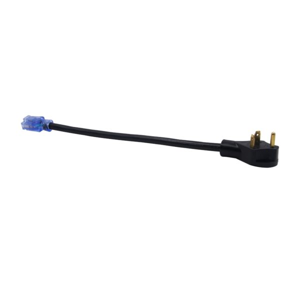 Auto Drive 14/3 STW 30 to 15-Amp Universal RV Adapter Extension Cord with Lighted End, 1.5ft, Black - Image 4