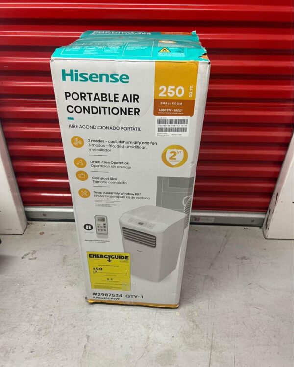 Hisense 6000-BTU DOE (115-Volt) White Vented Portable Air Conditioner Cools 250-sq ft - Image 10