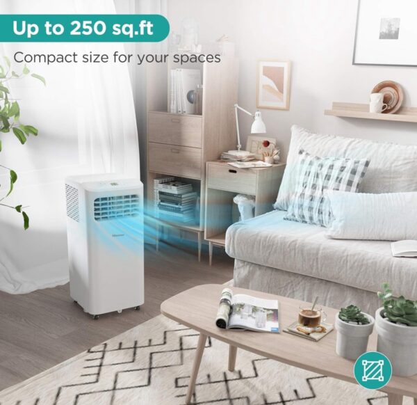 Hisense 6000-BTU DOE (115-Volt) White Vented Portable Air Conditioner Cools 250-sq ft - Image 6