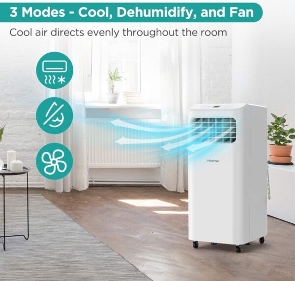 Hisense 6000-BTU DOE (115-Volt) White Vented Portable Air Conditioner Cools 250-sq ft - Image 7