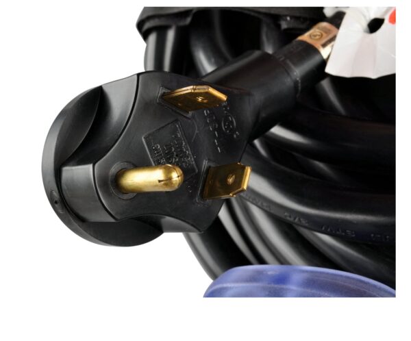 AutoDrive 10/3 STW 30 Amps RV Extension Cord with Lighted End, 30-feet, Black with 3 Adapters - Image 4