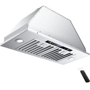 IKTCH 30 inch Built-in/Insert Range Hood 900 CFM, Ducted/Ductless Convertible Duct, Stainless Steel