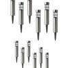 Mainstays Solar Powered Stainless Steel Bollard Landscape Path Light, 10 Lumens (12 Count)