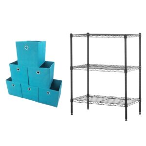 3-Shelf Adjustable, Heavy Duty Storage Shelving Unit (250 lbs loading capacity per shelf) with cubes