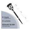 Mainstays Solar Powered Black Square LED Landscape Pathway Light with Plastic Lens,8 Lumens (12 Count) - Image 5