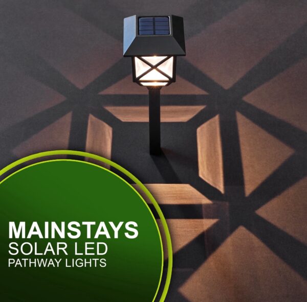 Mainstays Solar Powered Black Square LED Landscape Pathway Light with Plastic Lens,8 Lumens (12 Count) - Image 6