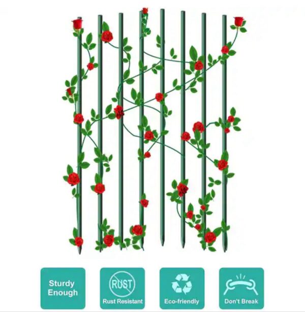 Miracle Gro Solid Garden Stakes Fiberglass Poles Fence Post Heavy-Duty Plant Stakes for plants , 6ft - Image 5