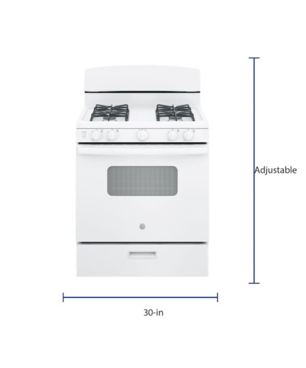 GE 30-in 4 Burners 4.8-cu ft Freestanding Natural Gas Range (White) - Image 5