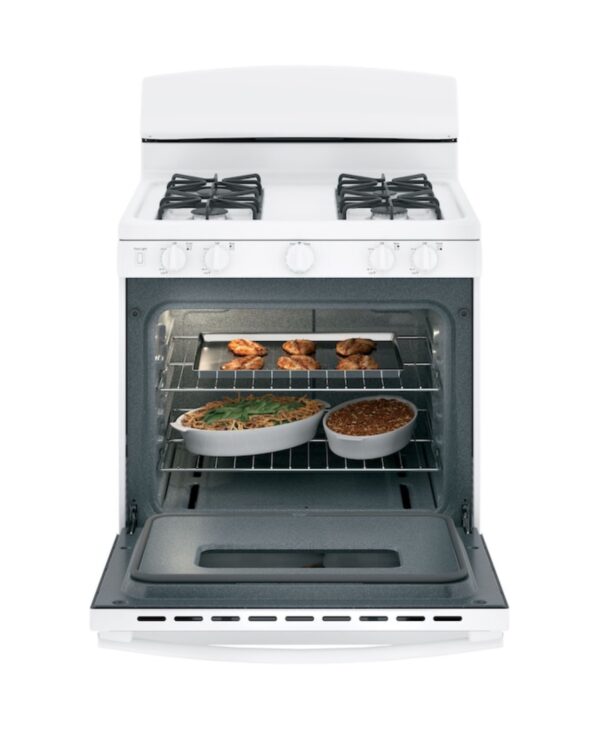 GE 30-in 4 Burners 4.8-cu ft Freestanding Natural Gas Range (White) - Image 3