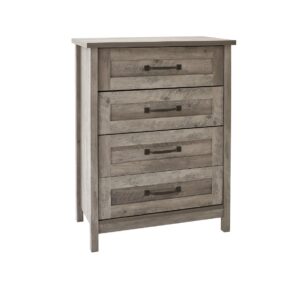 Better Homes & Gardens Modern Farmhouse 4-Drawer Chest, Rustic Gray Finish