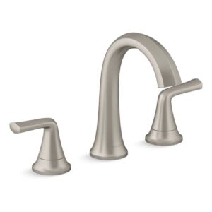 KOHLER Desette Brushed Nickel Widespread 2-Handle WaterSense Bathroom Sink Faucet with Drain