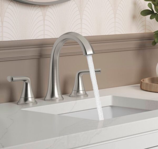 KOHLER Desette Brushed Nickel Widespread 2-Handle WaterSense Bathroom Sink Faucet with Drain - Image 3