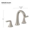 KOHLER Desette Brushed Nickel Widespread 2-Handle WaterSense Bathroom Sink Faucet with Drain - Image 6