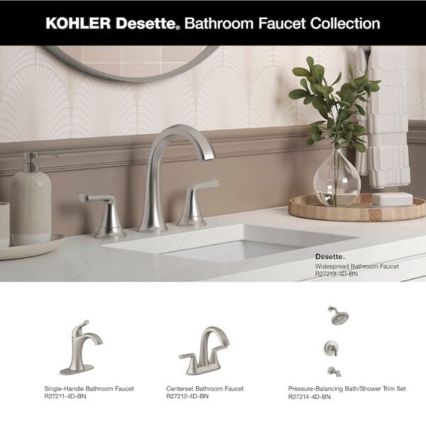 KOHLER Desette Brushed Nickel Widespread 2-Handle WaterSense Bathroom Sink Faucet with Drain - Image 9