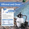CIPU 12inch Sand Filter Pump System Handy 4-Way Valve for Above Ground Swimming Pools with Prefilter - Image 2