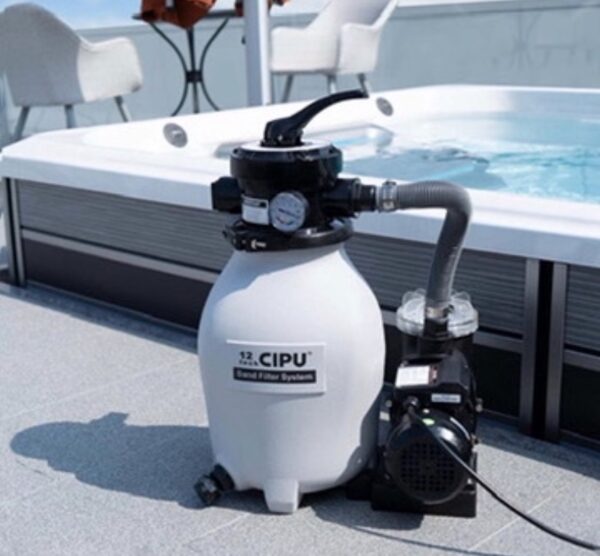 CIPU 12inch Sand Filter Pump System Handy 4-Way Valve for Above Ground Swimming Pools with Prefilter - Image 4
