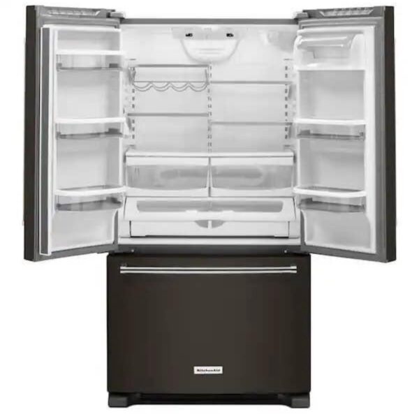 KitchenAid 20-cu ft Counter-depth French Door Refrigerator with Ice Maker (Black Stainless Steel) - Image 3