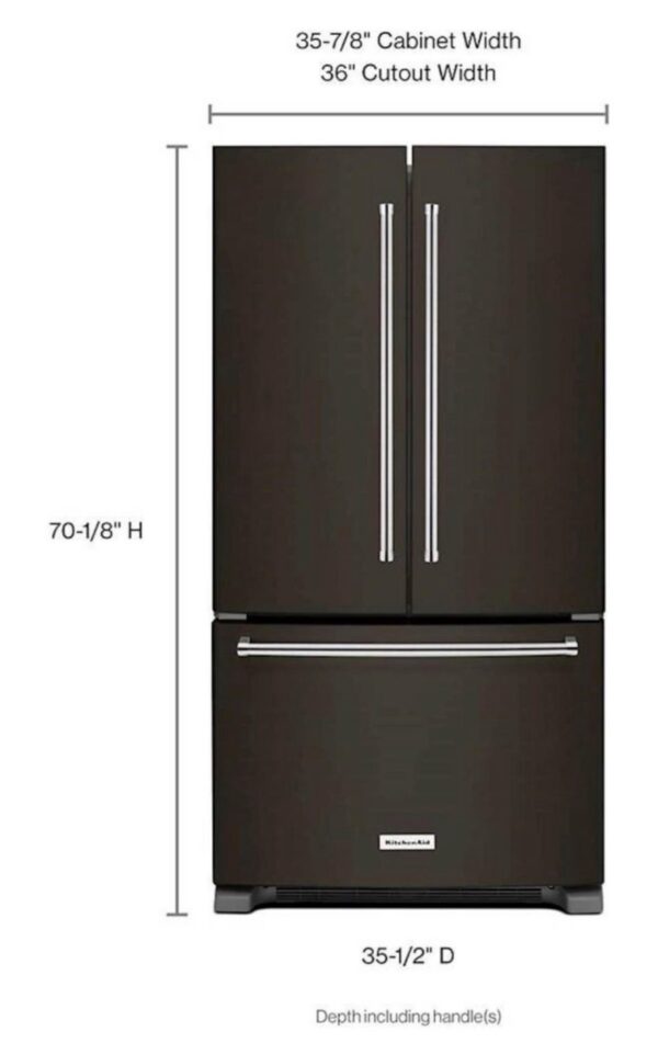 KitchenAid 20-cu ft Counter-depth French Door Refrigerator with Ice Maker (Black Stainless Steel) - Image 8