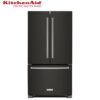 KitchenAid 20-cu ft Counter-depth French Door Refrigerator with Ice Maker (Black Stainless Steel)