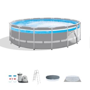 Intex 17' x 48" Clearview Prism Frame Above Ground Swimming Pool Set with Pump