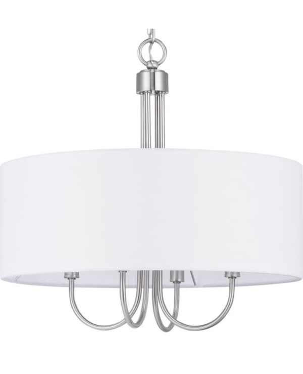 Progress Lighting Evanna 4-Light Brushed Nickel Transitional Dry rated Chandelier - Image 2