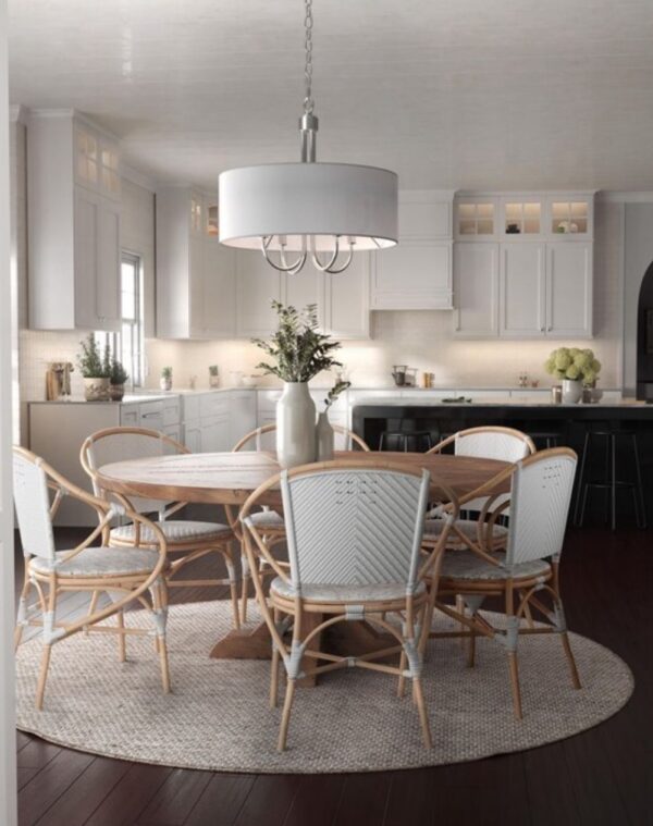 Progress Lighting Evanna 4-Light Brushed Nickel Transitional Dry rated Chandelier - Image 3