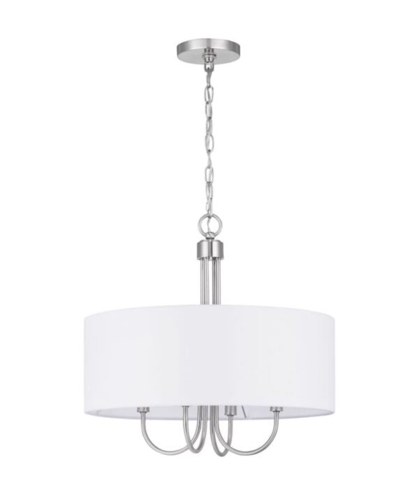 Progress Lighting Evanna 4-Light Brushed Nickel Transitional Dry rated Chandelier - Image 8