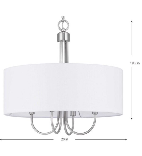 Progress Lighting Evanna 4-Light Brushed Nickel Transitional Dry rated Chandelier - Image 9