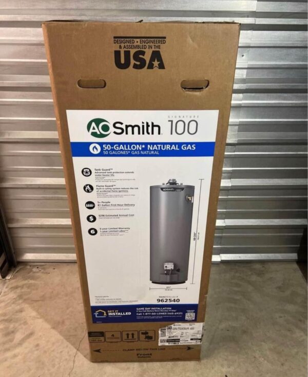 A.O. Smith Signature 100 50-Gallons Tall 6-year Limited 40000-BTU Natural Gas Water Heater - Image 9