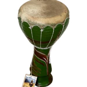 World traveler collection Vintage Tunisie Ceramic Darbuka Hand Made and painted with goatskin head