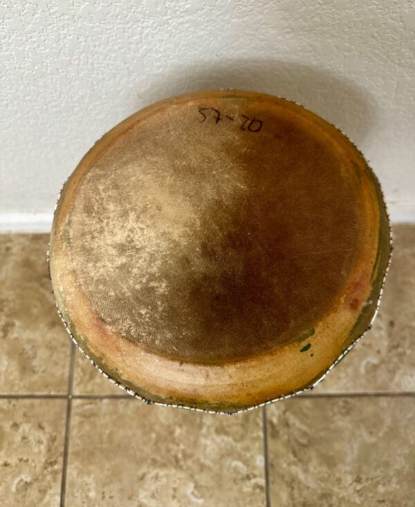 World traveler collection Vintage Tunisie Ceramic Darbuka Hand Made and painted with goatskin head - Image 6