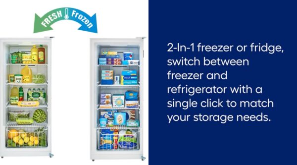 Midea 21-cu ft Garage Ready Frost-free Convertible Upright Freezer/Refrigerator (White) - Image 5