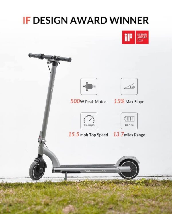 5TH WHEEL M1 Electric Scooter - 13.7 Miles Range & 15.5 MPH, 500W Peak Motor, 8" Inner-Support Tires - Image 2