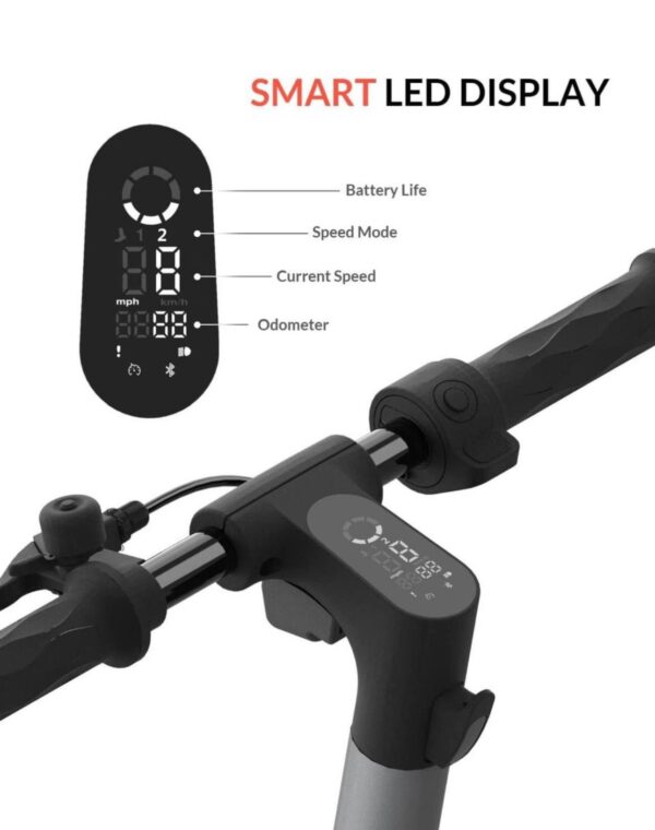 5TH WHEEL M1 Electric Scooter - 13.7 Miles Range & 15.5 MPH, 500W Peak Motor, 8" Inner-Support Tires - Image 5