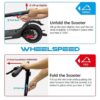 Wheelspeed Electric Scooter, WS1 PRO 35-40 Miles range &19 Mph Commuting Electric Scooter,400W Motor - Image 8