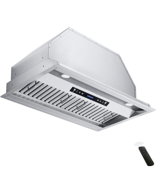 IKTCH 36 inch Built-in/Insert Range Hood 900 CFM, Ducted/Ductless Convertible Duct, Stainless Steel