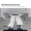 IKTCH 36 inch Built-in/Insert Range Hood 900 CFM, Ducted/Ductless Convertible Duct, Stainless Steel - Image 2
