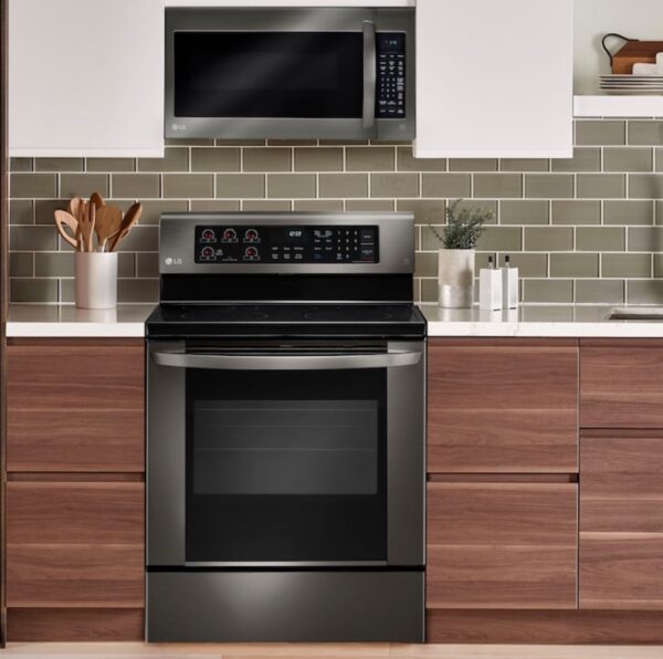LG EasyClean 2-cu ft 1000-Watt Over-the-Range Microwave with Sensor Cooking (Black Stainless Steel) - Image 4
