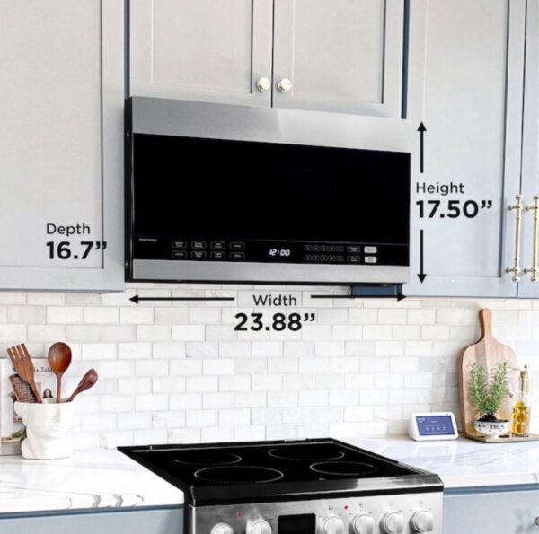 Danby 1.4-cu ft 1500-Watt Over-the-Range Microwave with Sensor Cooking (Stainless Steel) - Image 3